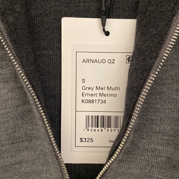 NWT Theory Arnaud Erhart Merino Wool Half Zip Pullover - Small - Picture 4 of 11